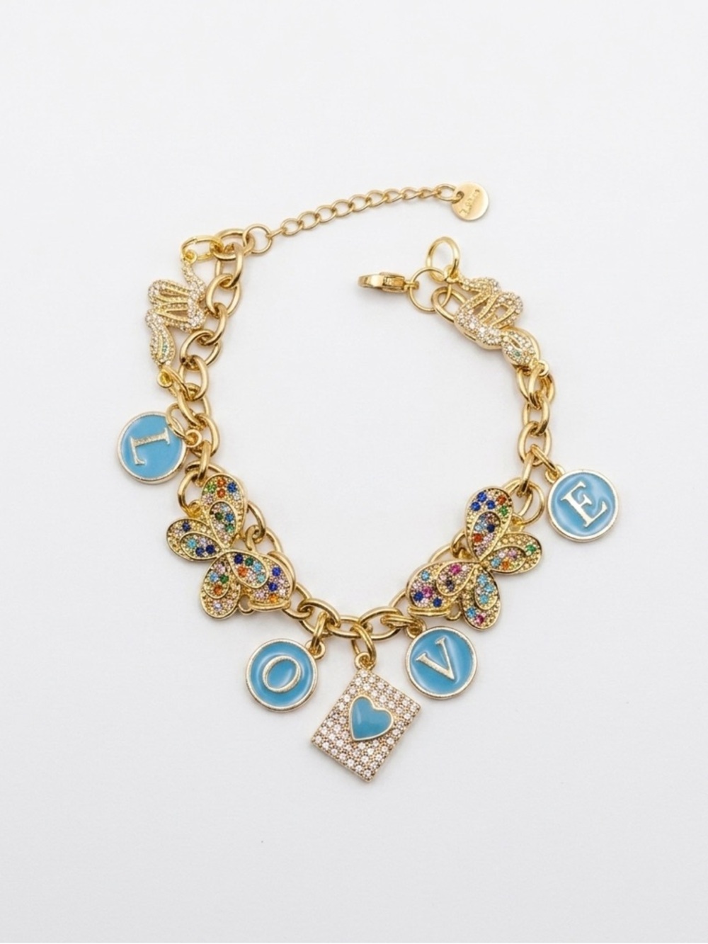 Gold Butterfly and Snake Charm Bracelet - Picture 5 of 5